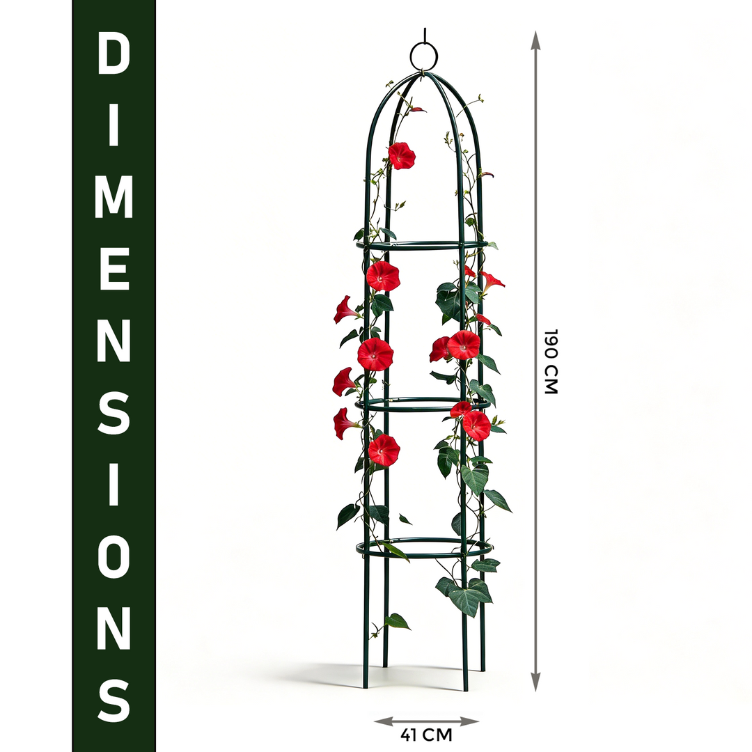 1.9m Outdoor Garden Metal Obelisk Trellis