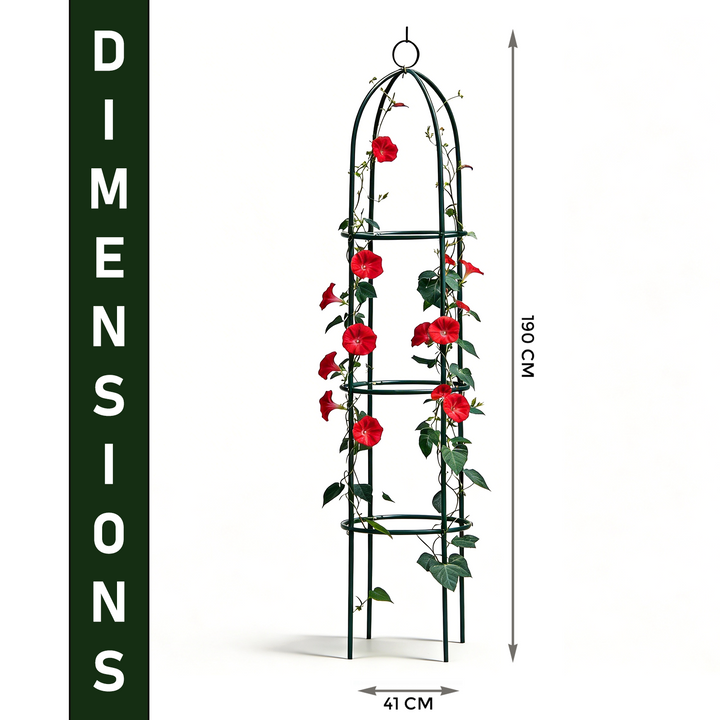 1.9m Outdoor Garden Metal Obelisk Trellis
