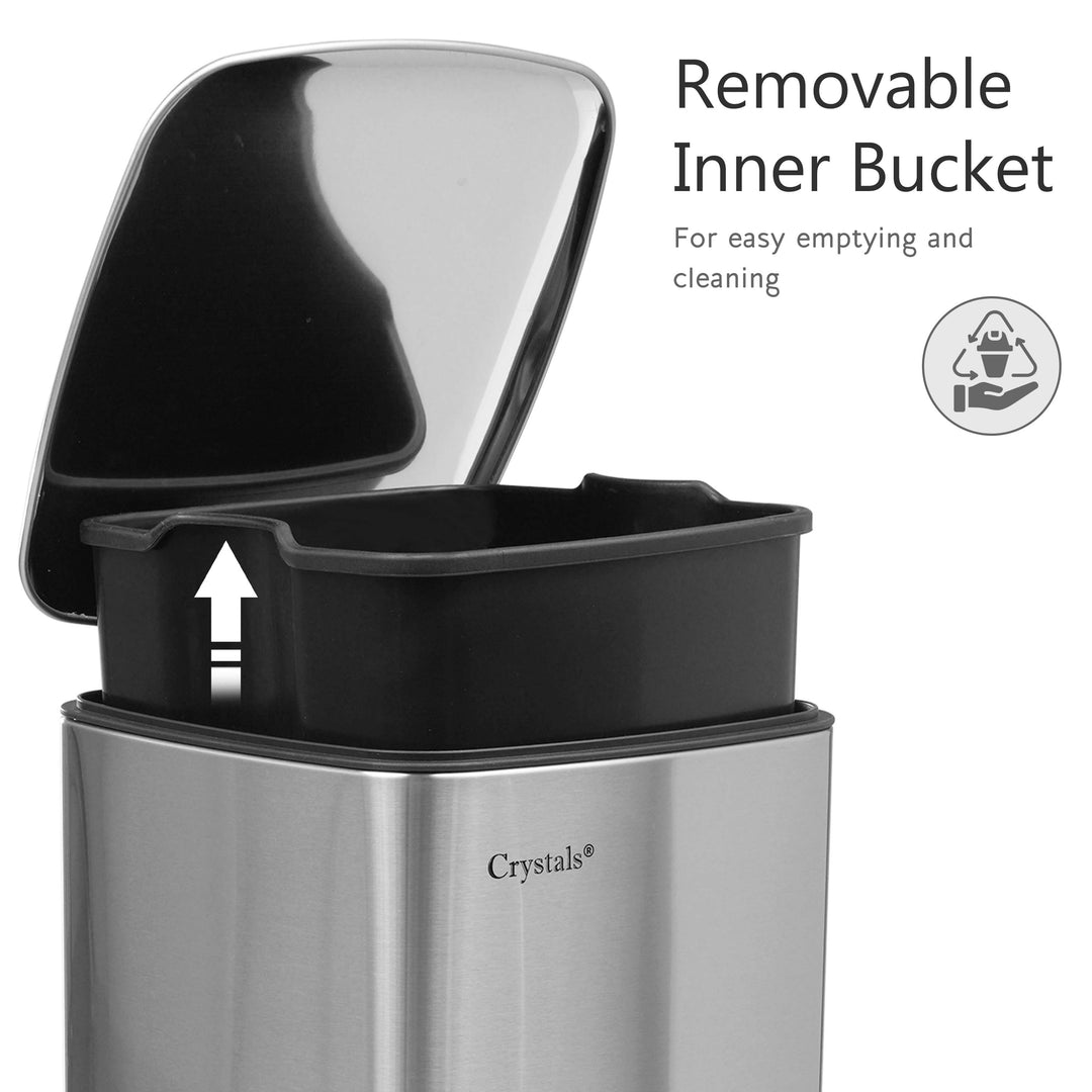 30L Square Pedal Bin with Soft-Close Lid