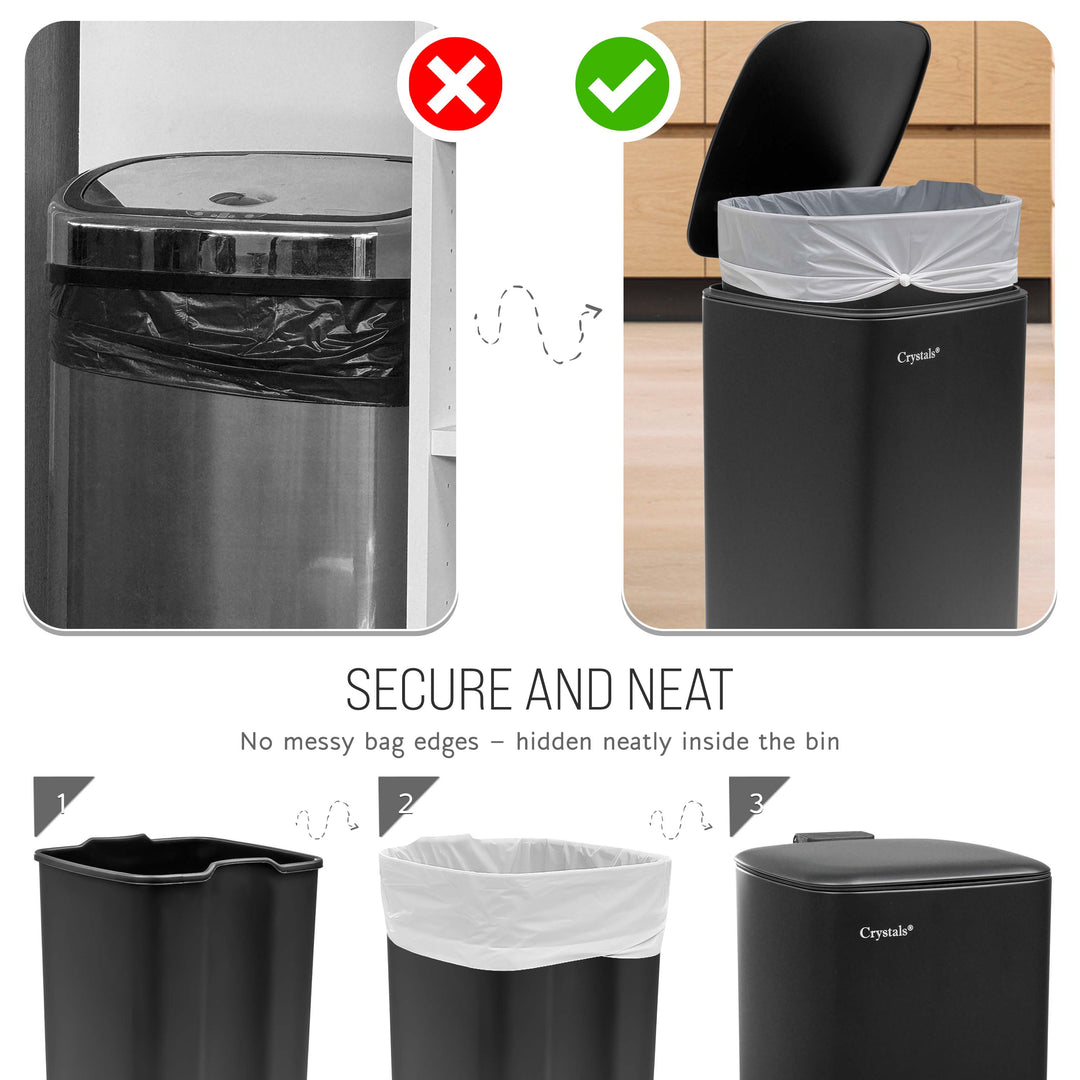 30L Square Pedal Bin with Soft-Close Lid