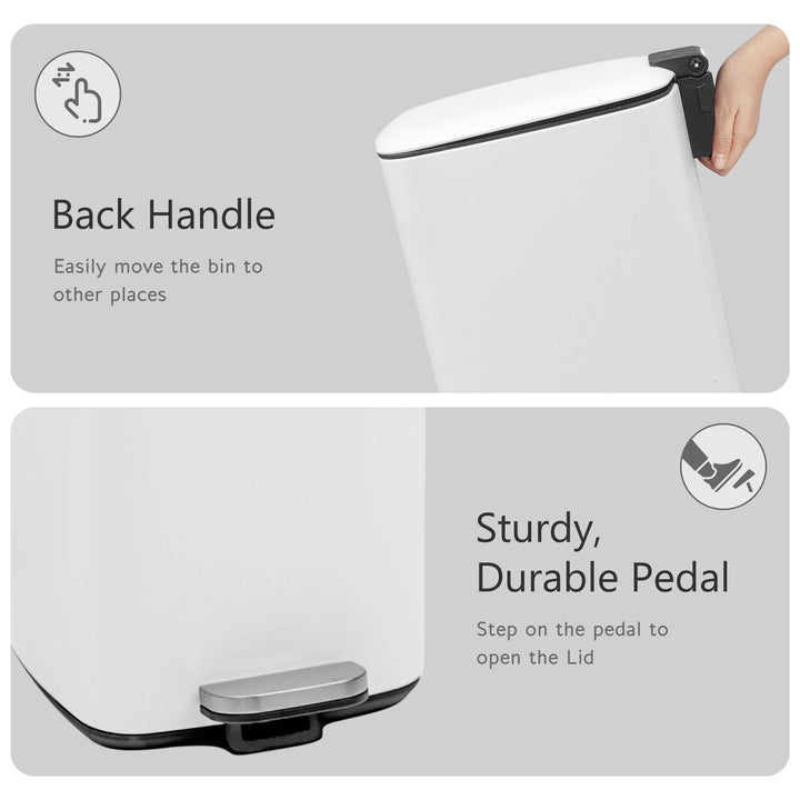 30L Square Pedal Bin with Soft-Close Lid