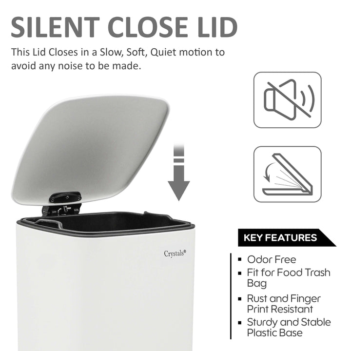 30L Square Pedal Bin with Soft-Close Lid