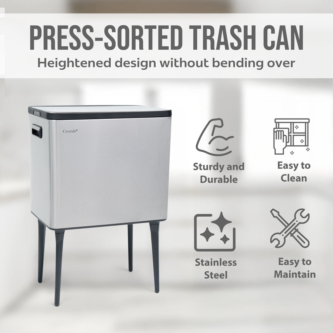 35L Press Top Rubbish Bin