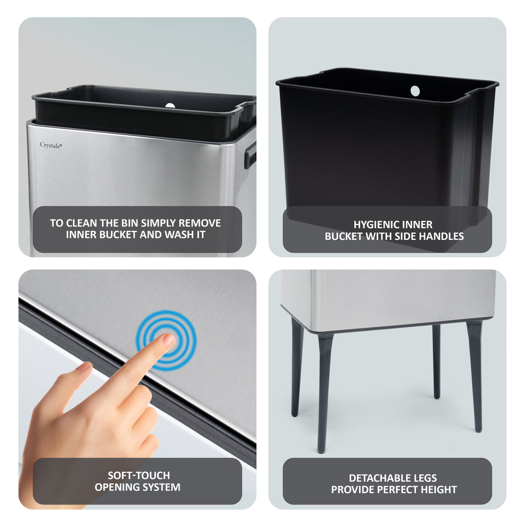 35L Press Top Rubbish Bin