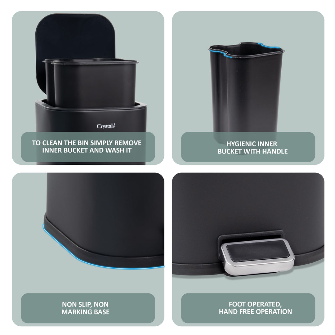 5L Soft Close Stainless Steel Pedal Bin