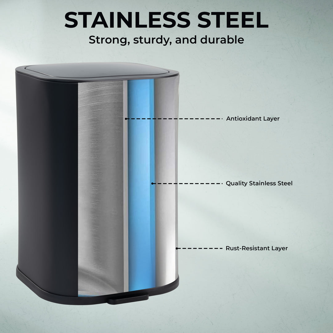 5L Soft Close Stainless Steel Pedal Bin