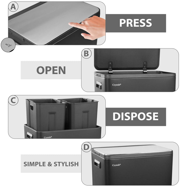60L Dual Compartment Kitchen Bin