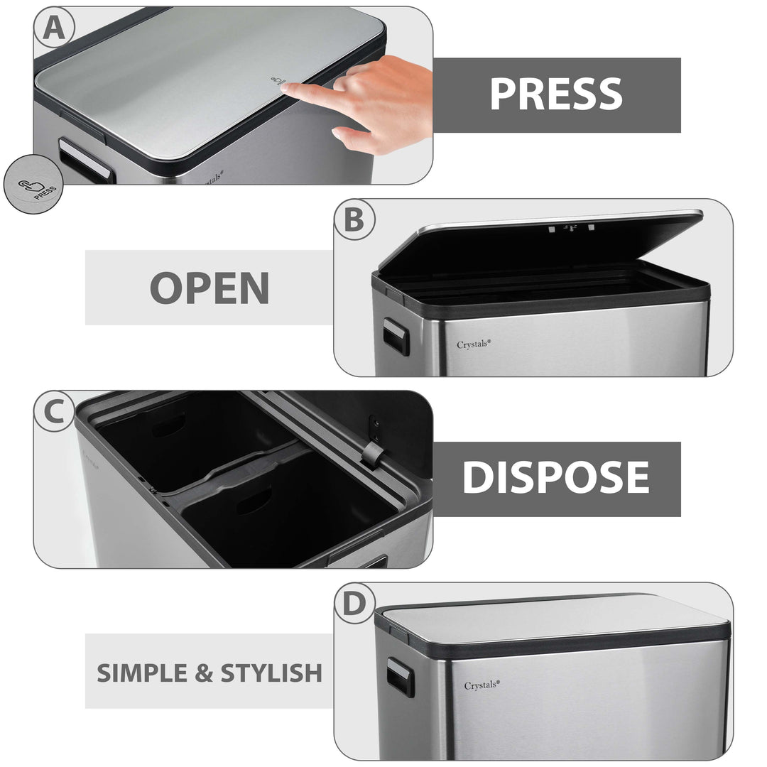 60L Dual Compartment Kitchen Bin