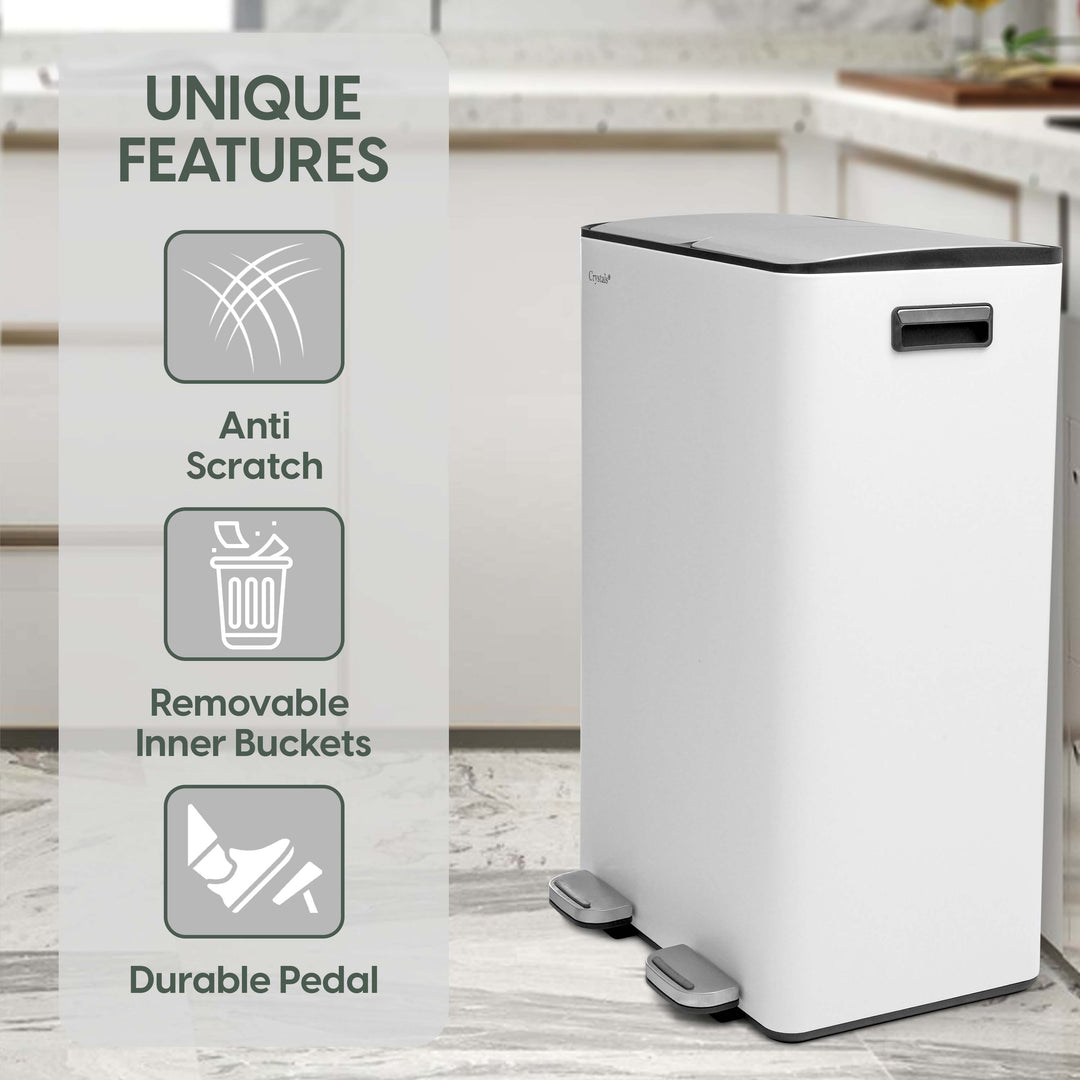 60L Dual Compartment Pedal Bin
