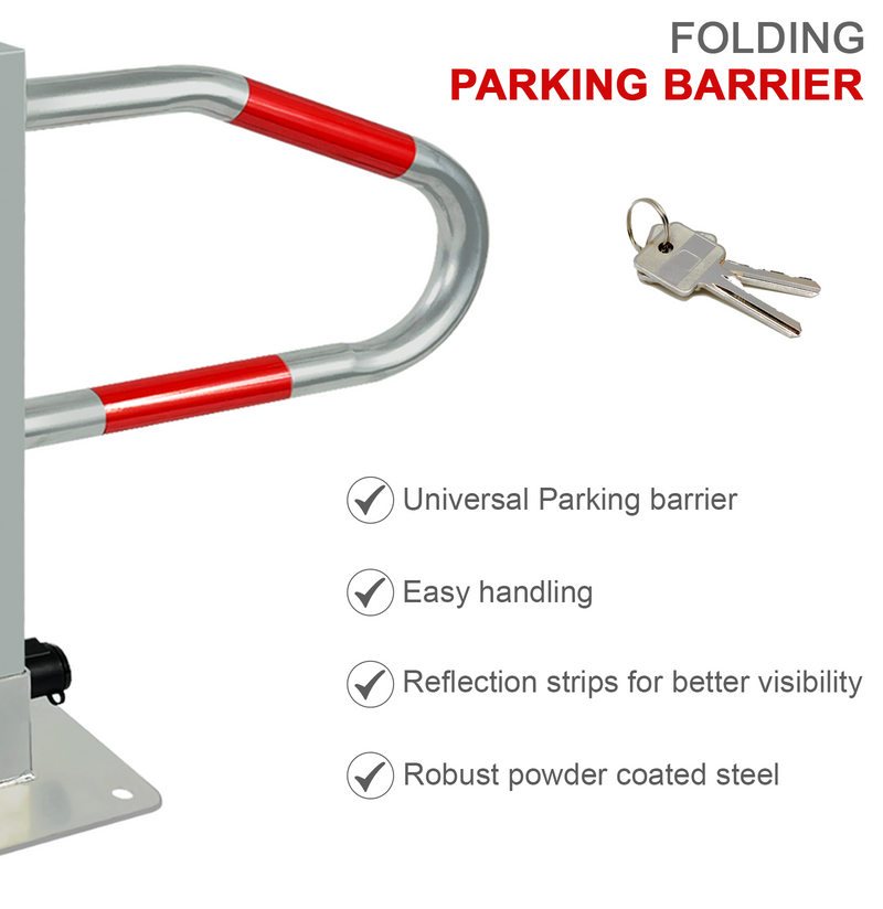 Foldable Parking Barrier Bollard - 73 x 18 x 46 cm