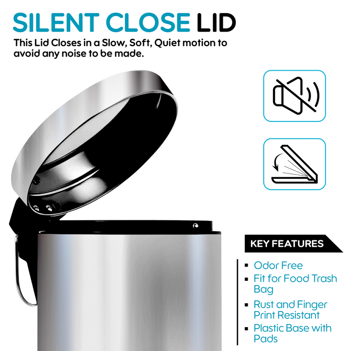 3L Pedal Bin with Toilet Brush Silver