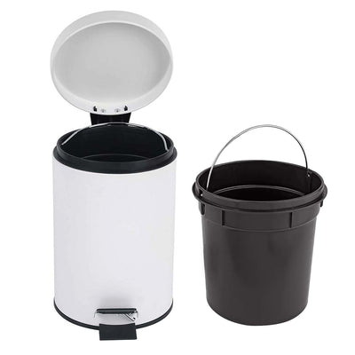 3 Litre Stainless Steel Pedal Bin White