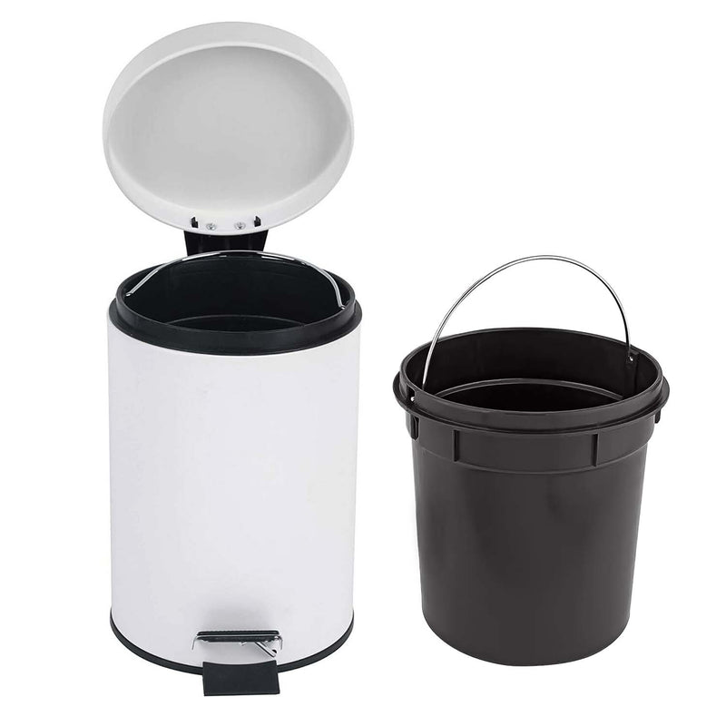 3 Litre Stainless Steel Pedal Bin White