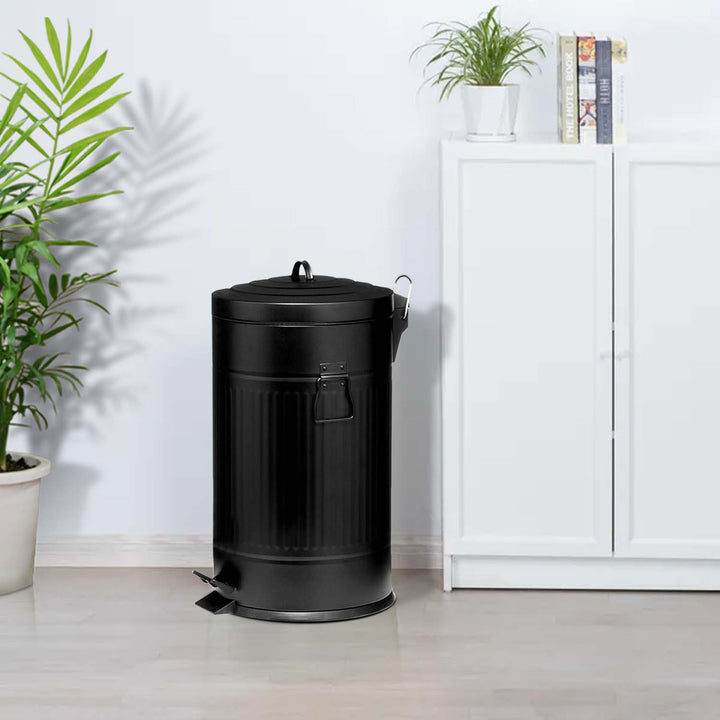 30 LTR American Style Black Pedal Bin
