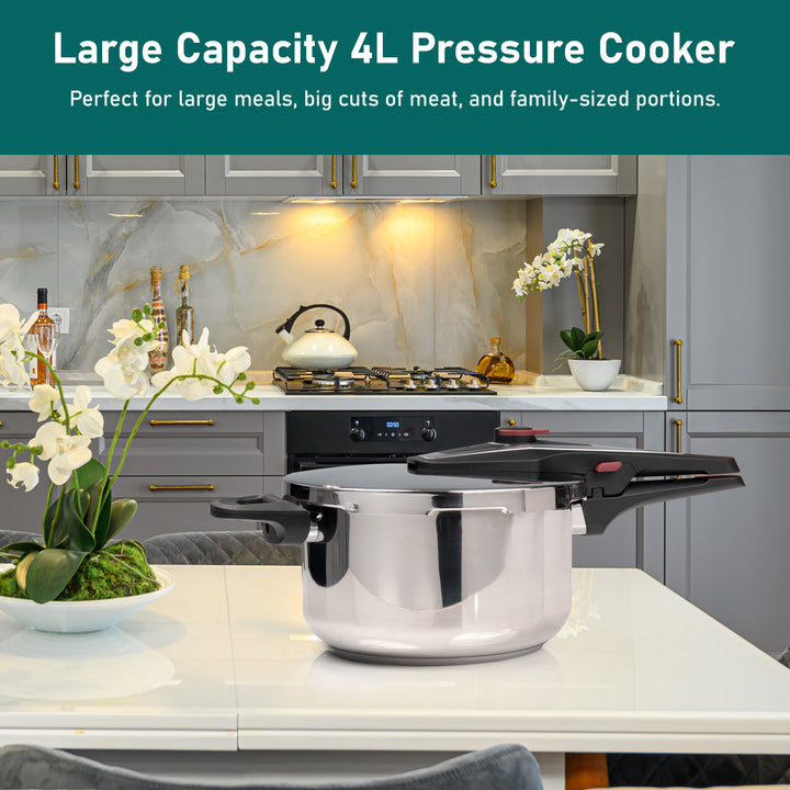 4/6 Litre Dual Handle Stainless Steel Pressure Cooker