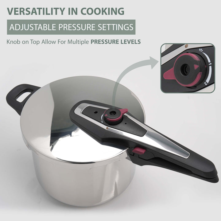 4/6 Litre Dual Handle Stainless Steel Pressure Cooker
