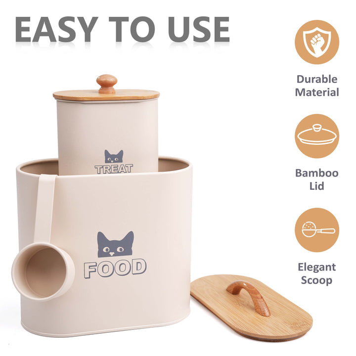 Cat Food Storage Container With Scoop