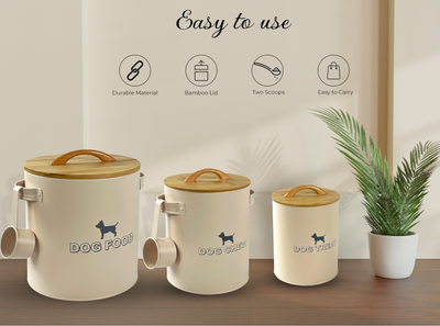 3pcs Pet Dog Food Storage Container Bin