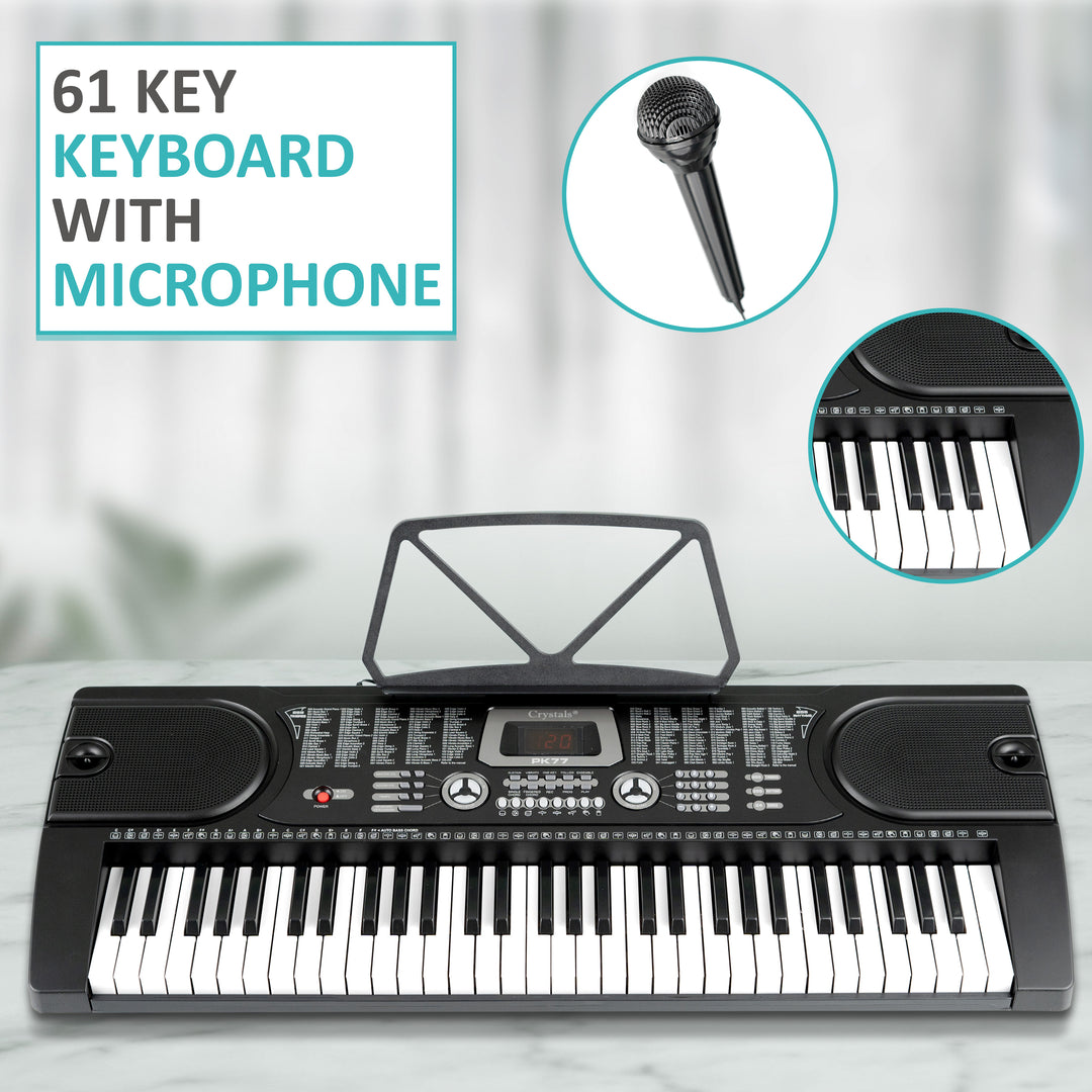61 Keys Electronic Keyboard Piano + Stand & Music Chair