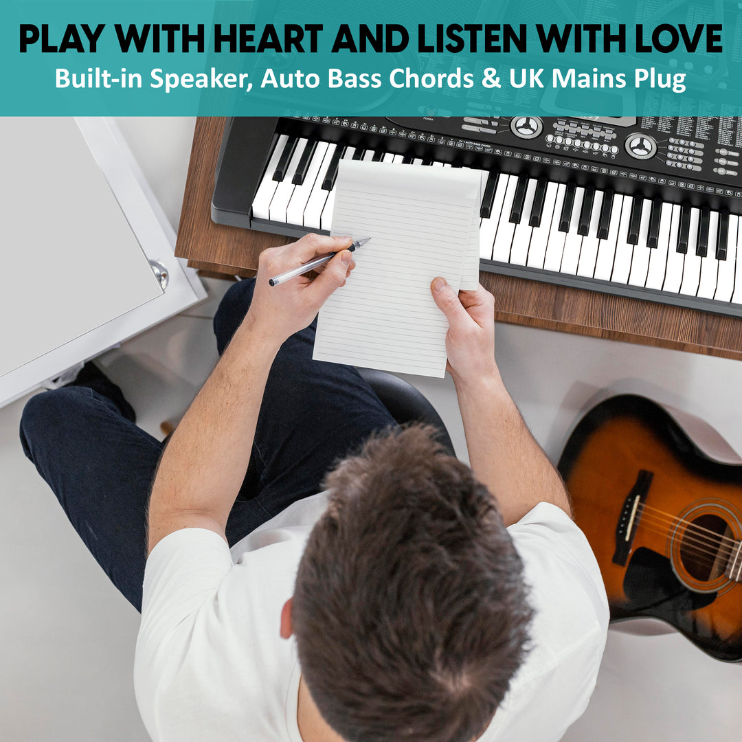 61 Keys Electronic Keyboard Piano + Stand & Music Chair