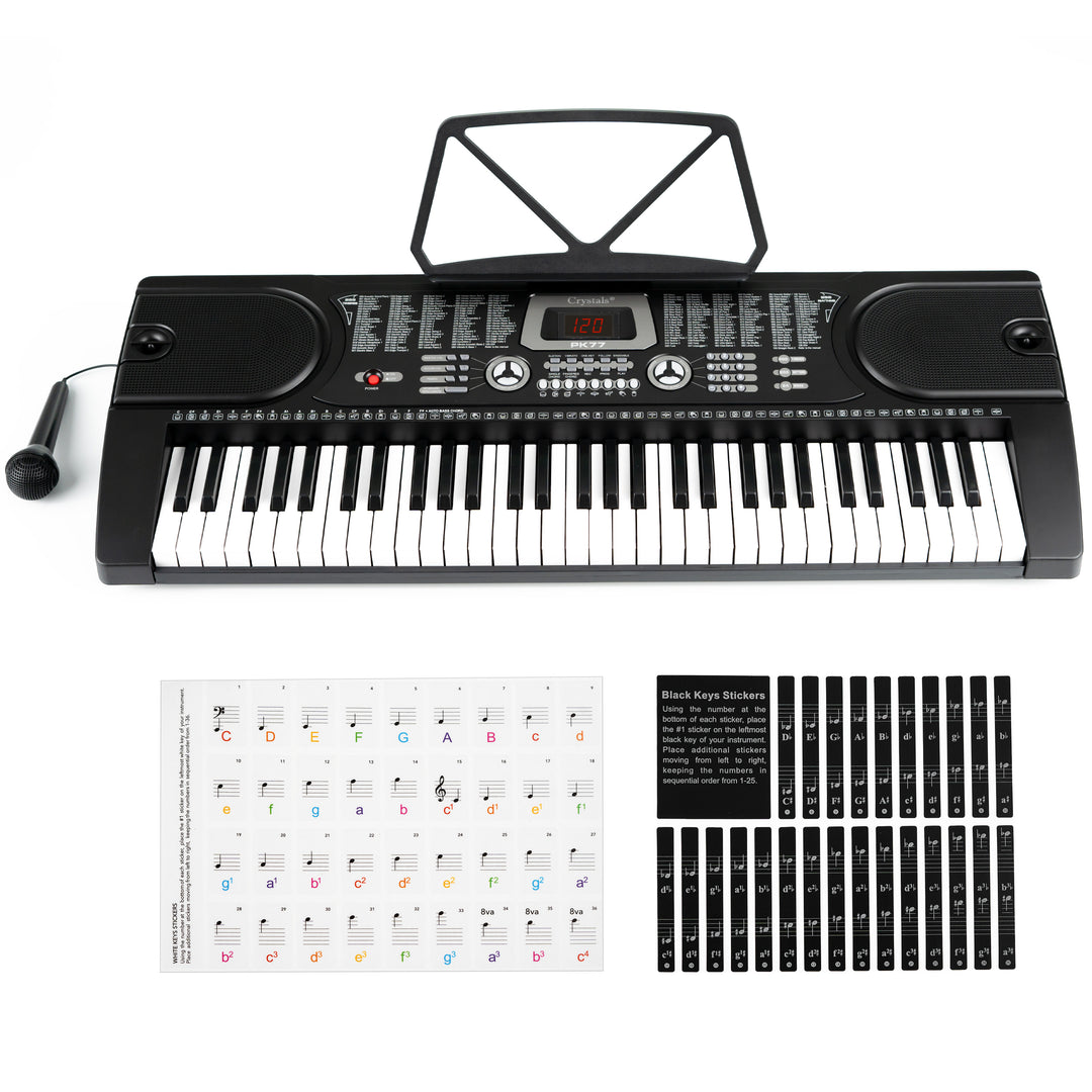 61 Keys Electronic Keyboard Piano + Stand & Music Chair