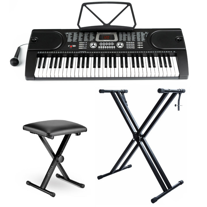 61 Keys Electronic Keyboard Piano + Stand & Music Chair