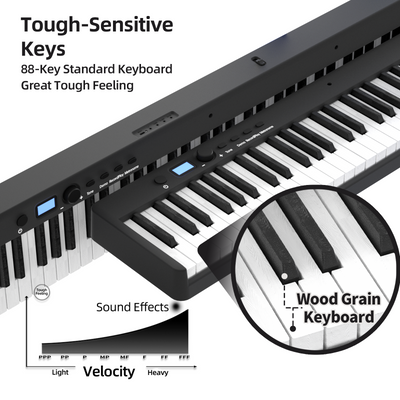 Crystals 88 Keys Foldable Piano Keyboard