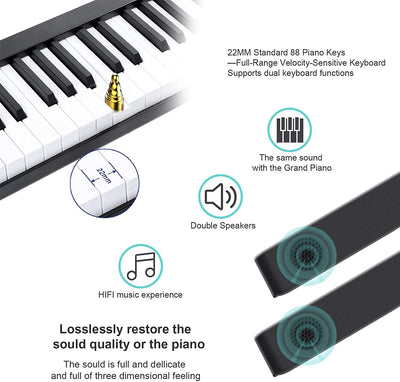 Crystals 88 Keys Foldable Piano Keyboard