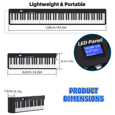 Crystals 88 Keys Foldable Piano Keyboard