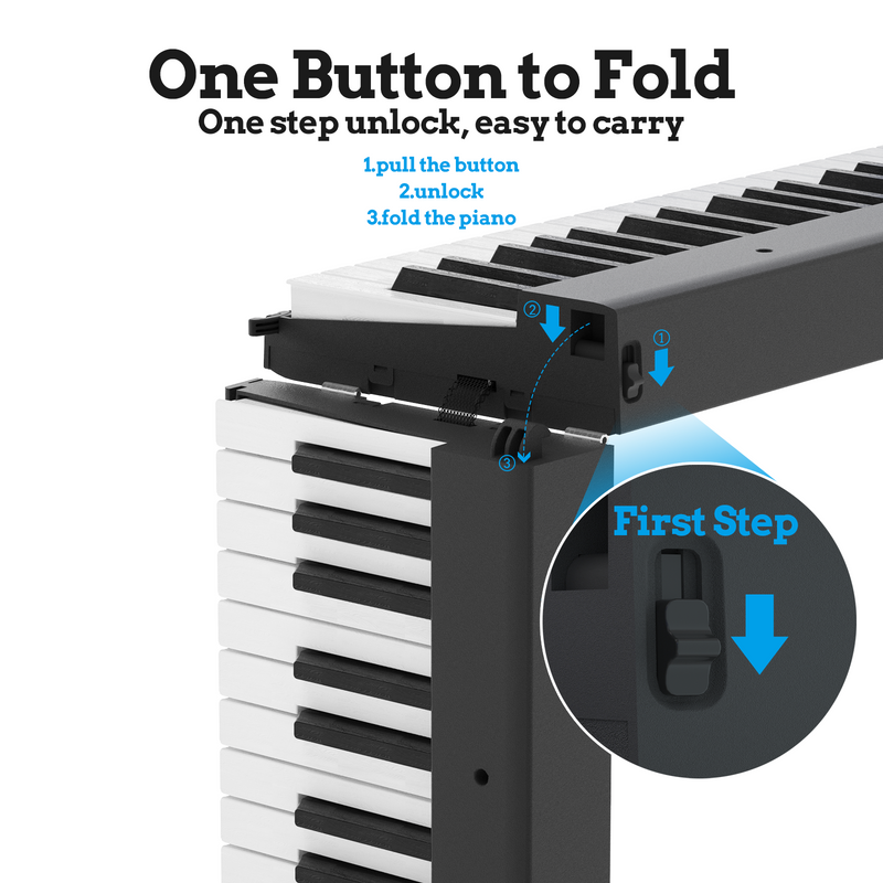 Crystals 88 Keys Foldable Piano Keyboard