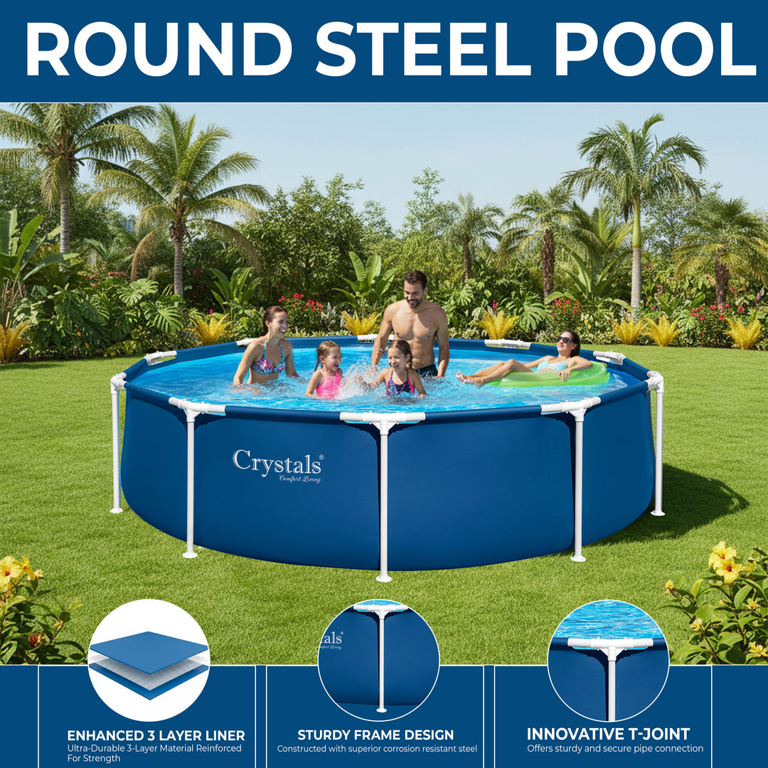 Crystals Steel Pro Frame Pool, 305 x 76 cm, 10ft Blue