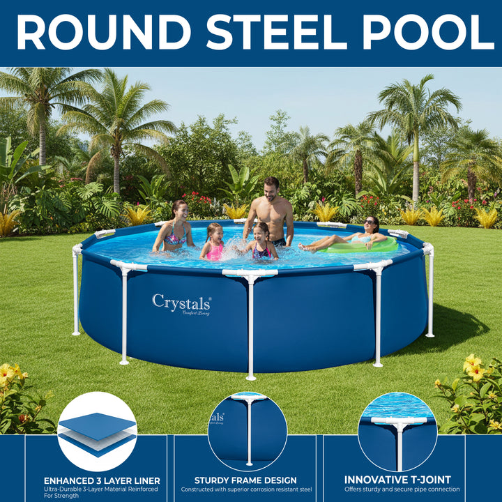 Crystals Steel Pro Frame Pool, 305 x 76 cm, 10ft Blue