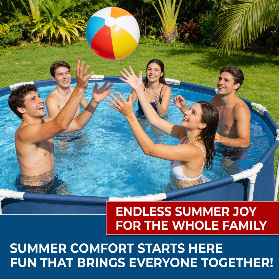 Round Above Ground Steel Swimming Pool - 12ft x 30in