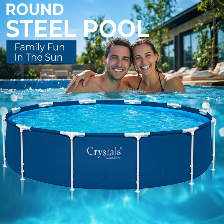 Round Above Ground Steel Swimming Pool - 12ft x 30in