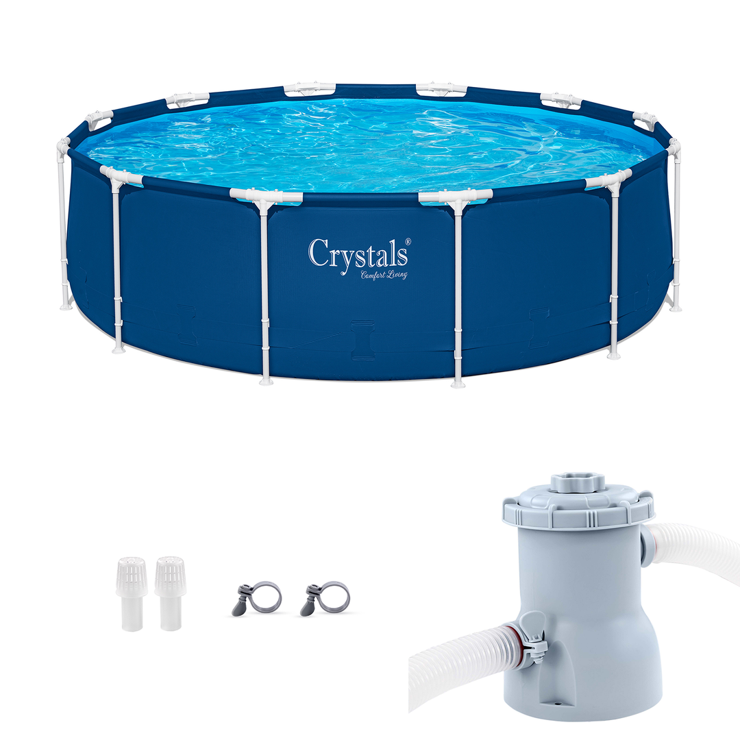 Round Above Ground Steel Swimming Pool - 12ft x 30in