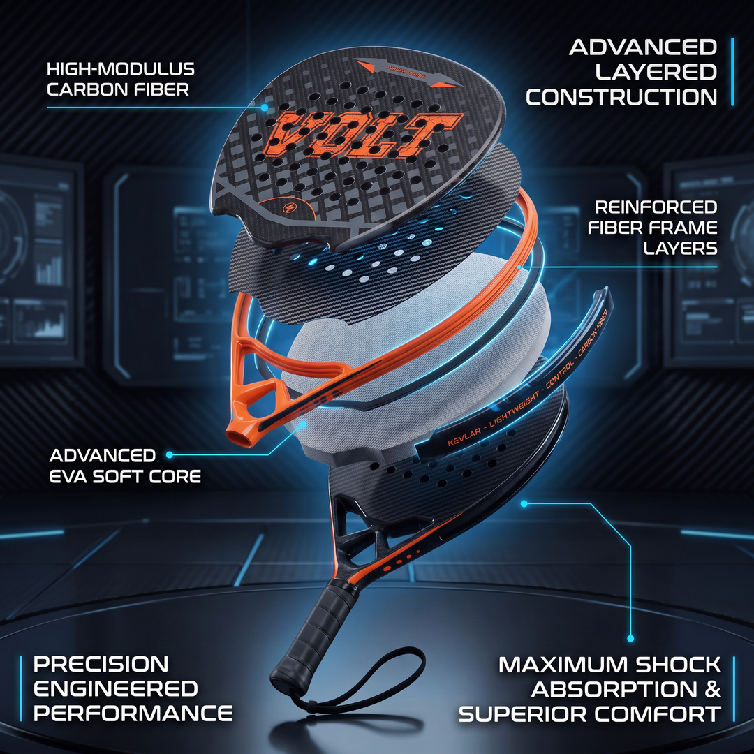 Padel Racket Carbon Fiber 375g &amp; Bag
