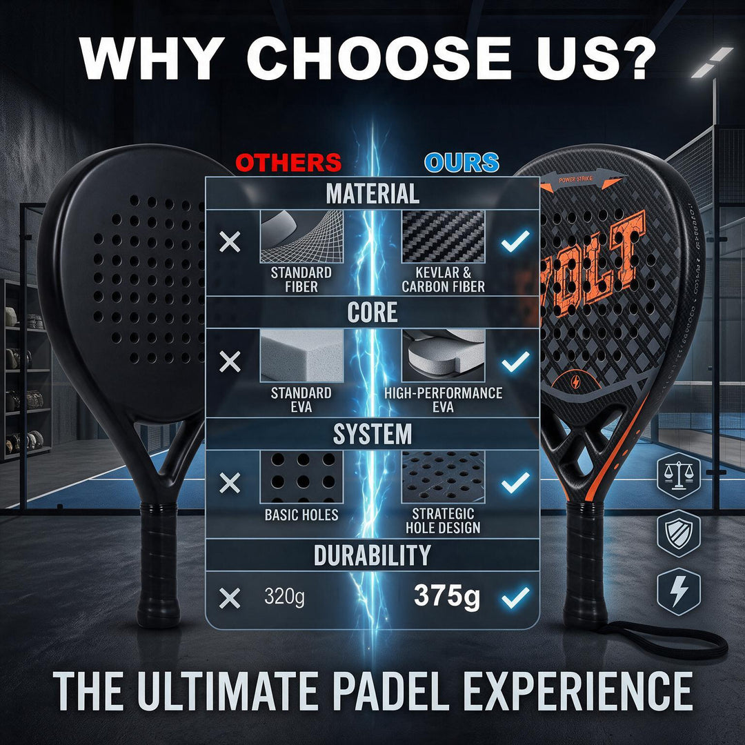 Padel Racket Carbon Fiber 375g &amp; Bag