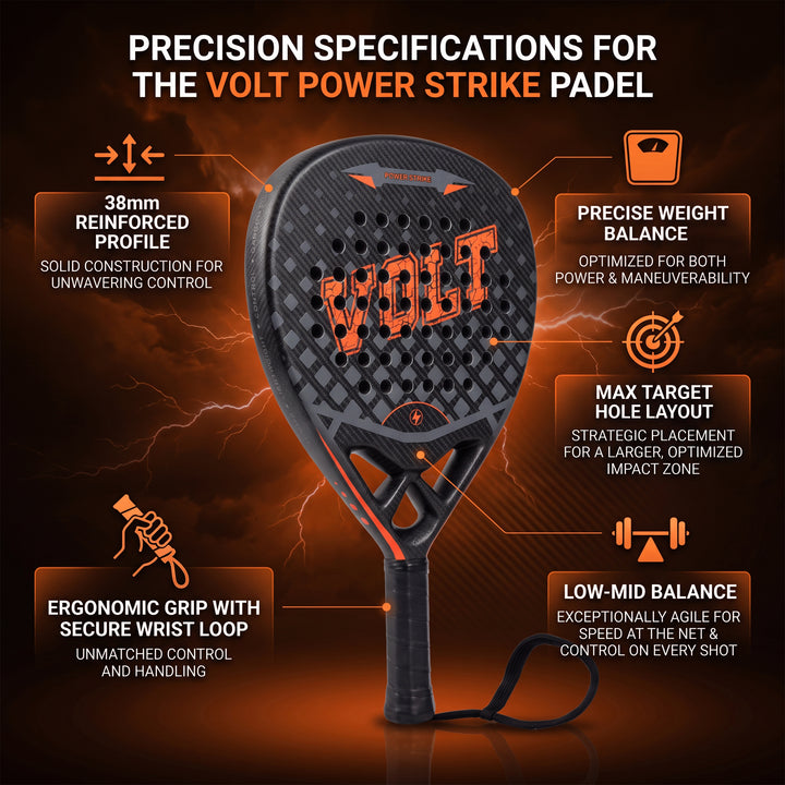 Padel Racket Carbon Fiber 375g &amp; Bag