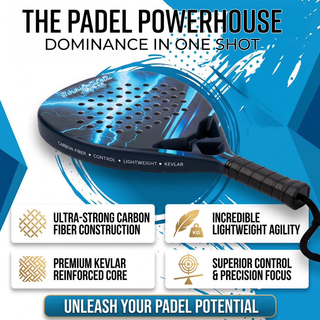 Padel Racket Carbon Fiber 375g &amp; Bag