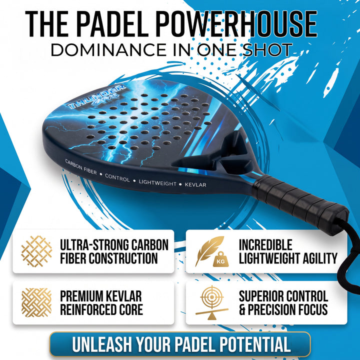 Padel Racket Carbon Fiber 375g &amp; Bag