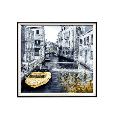 Golden Hour on the Canal Painting Canvas