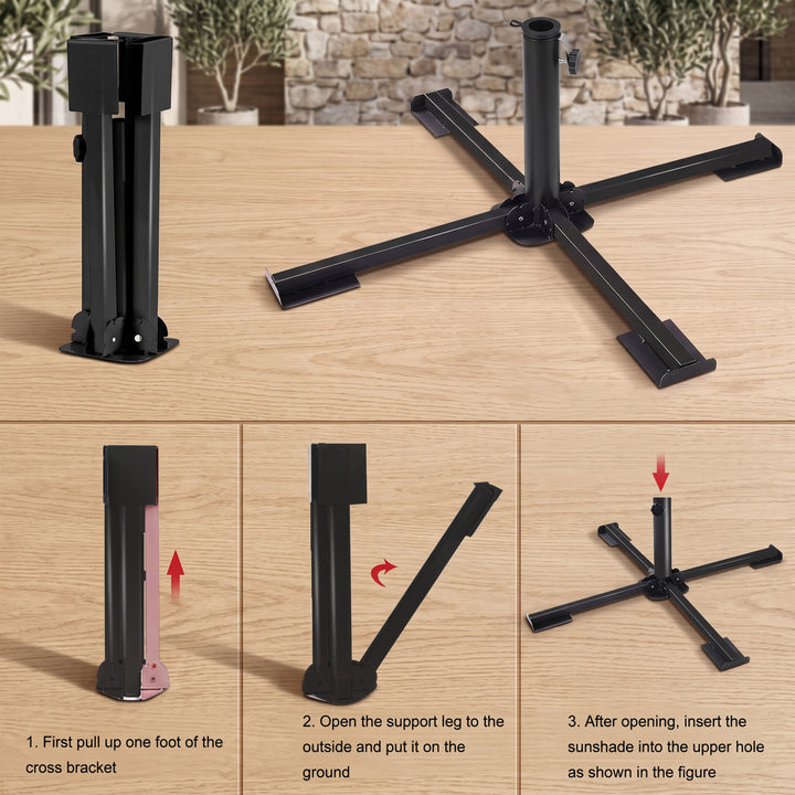 Foldable Parasol Base Black