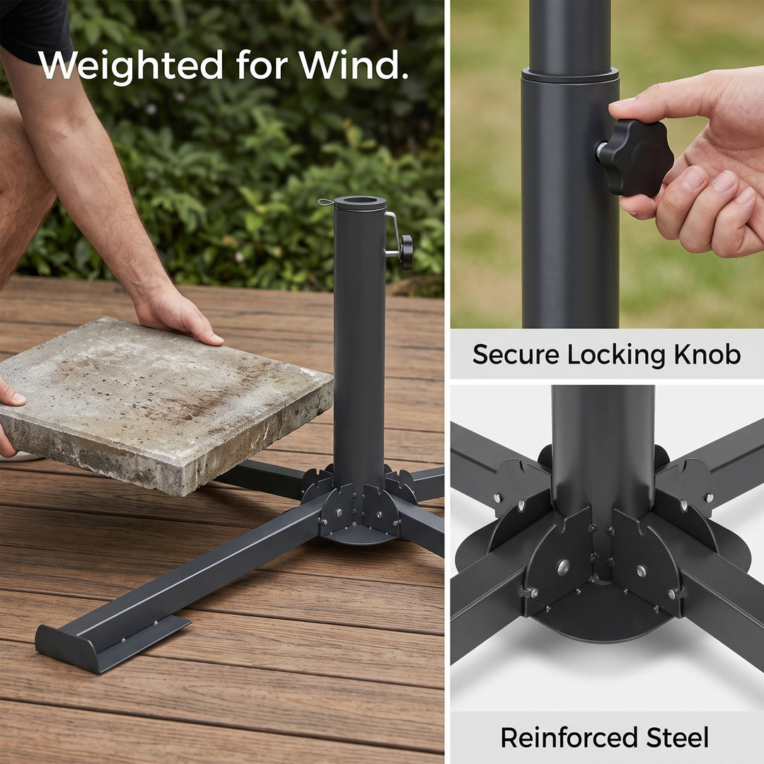 Foldable Parasol Base Black