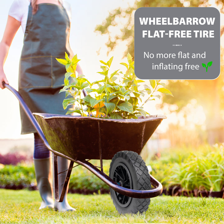 14" Puncture Proof Wheelbarrow Wheel - Black