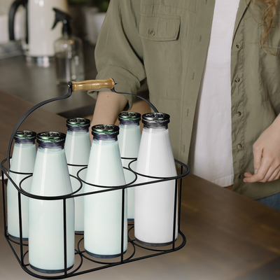 Metal 6 Milk Bottle Holder