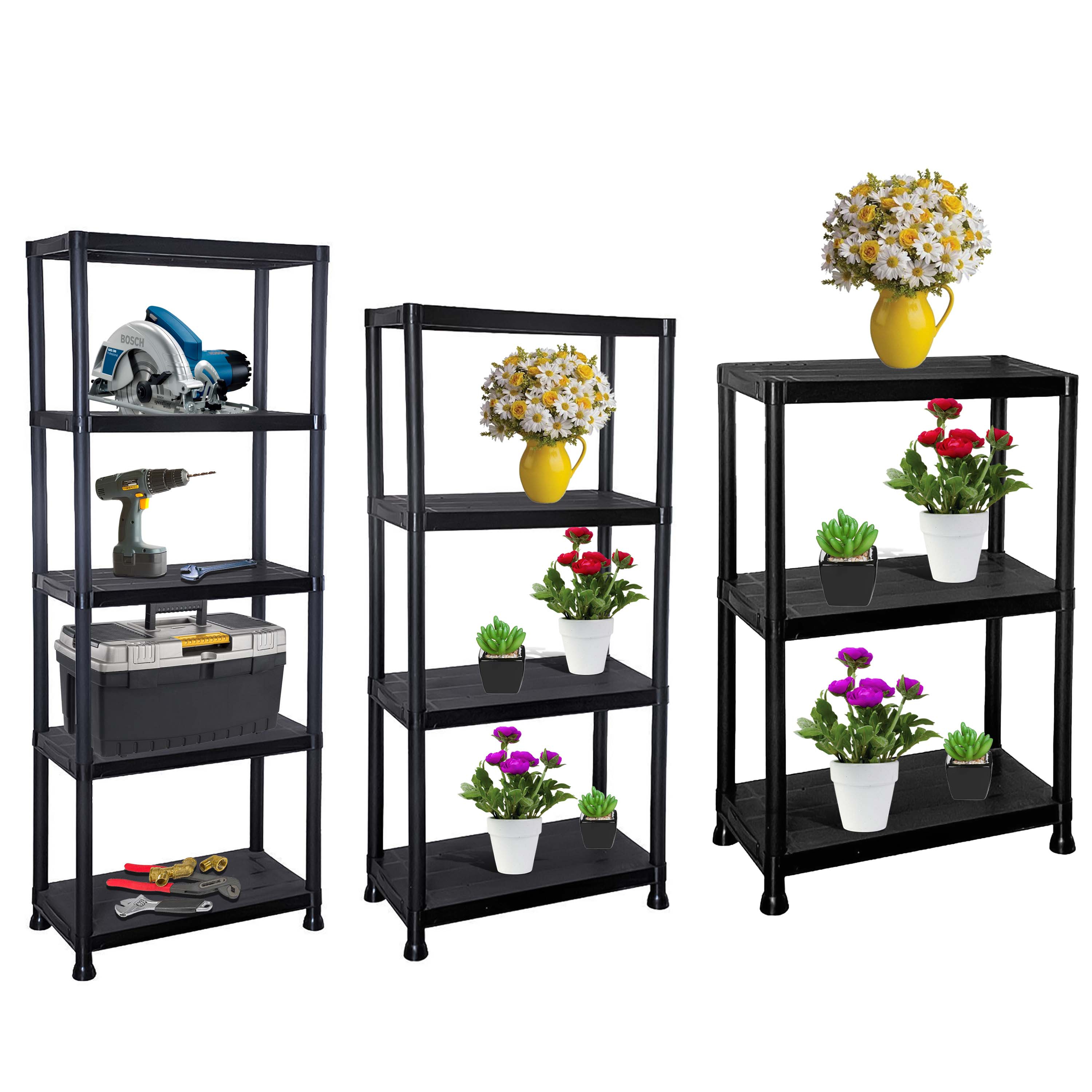 3/4/5 Tier Plastic Racking Shelving Storage Unit - Dennyshop UK – Denny ...