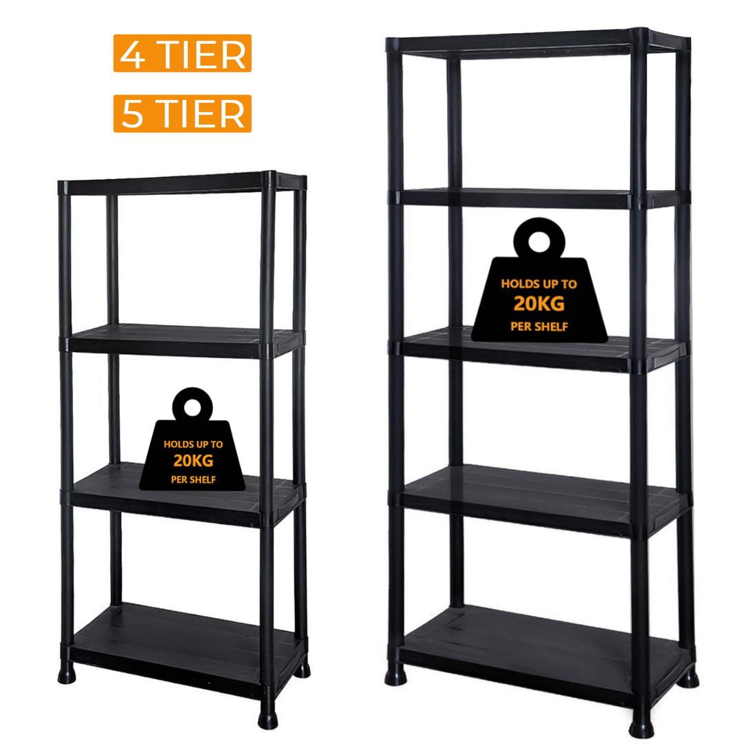3/4/5 Tier Plastic Racking Shelving Storage Unit