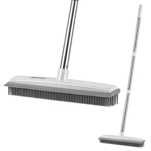 2 in 1 Rubber Broom Brush with Sweeper
