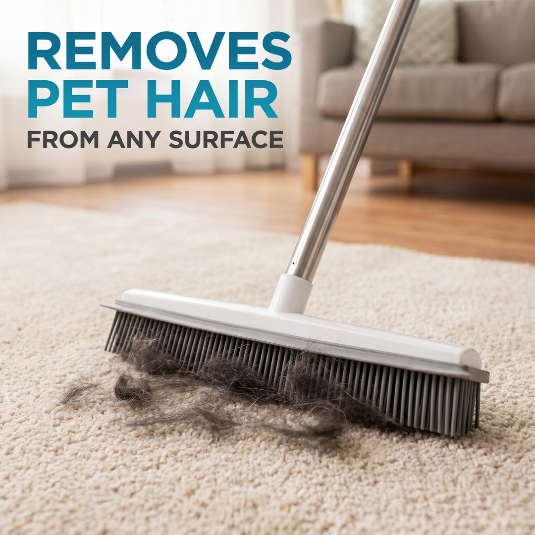 2 in 1 Rubber Broom Brush with Sweeper