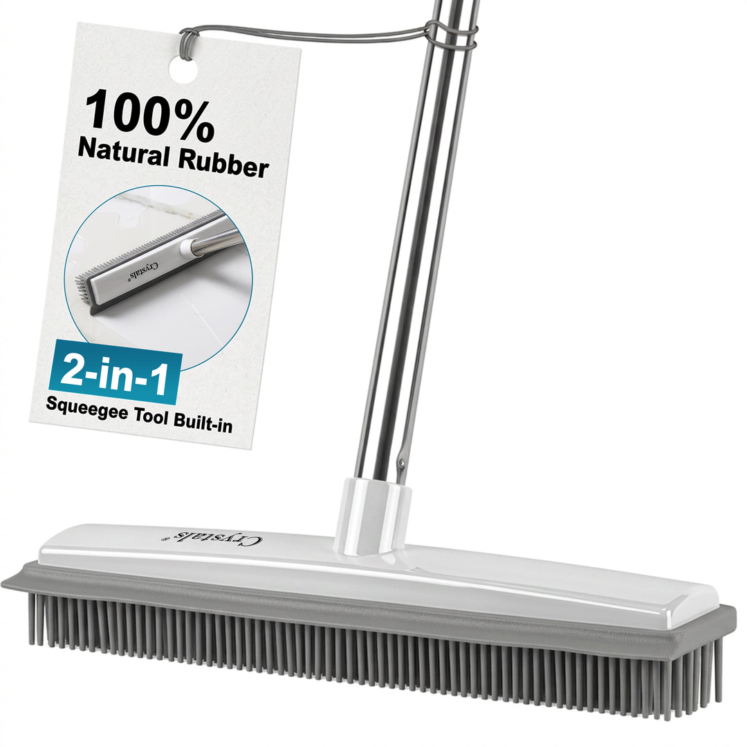 2 in 1 Rubber Broom Brush with Sweeper